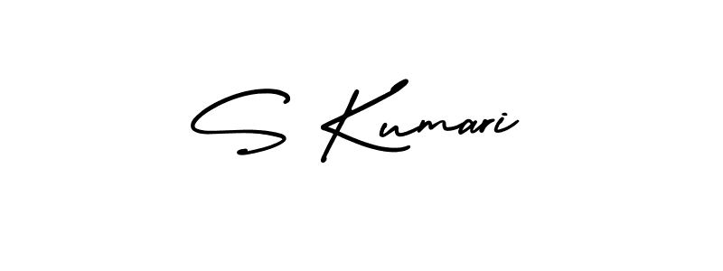 The best way (AmerikaSignatureDemo-Regular) to make a short signature is to pick only two or three words in your name. The name S Kumari include a total of six letters. For converting this name. S Kumari signature style 3 images and pictures png