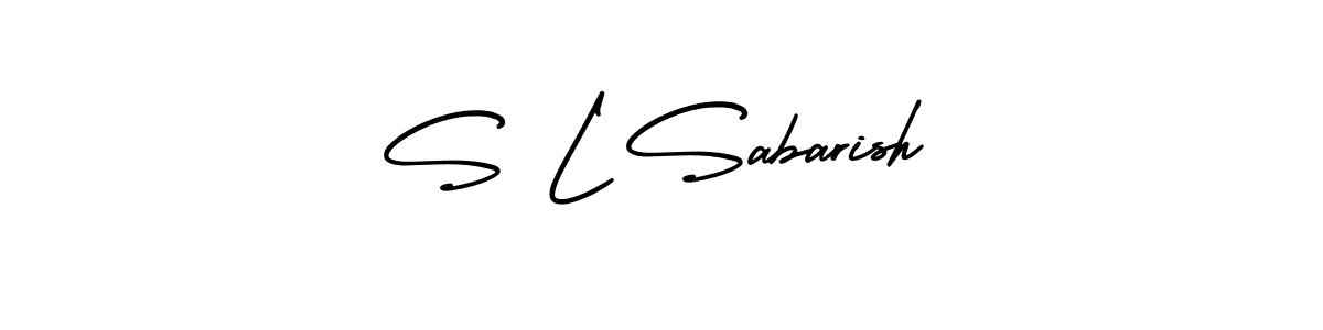 S L Sabarish stylish signature style. Best Handwritten Sign (AmerikaSignatureDemo-Regular) for my name. Handwritten Signature Collection Ideas for my name S L Sabarish. S L Sabarish signature style 3 images and pictures png