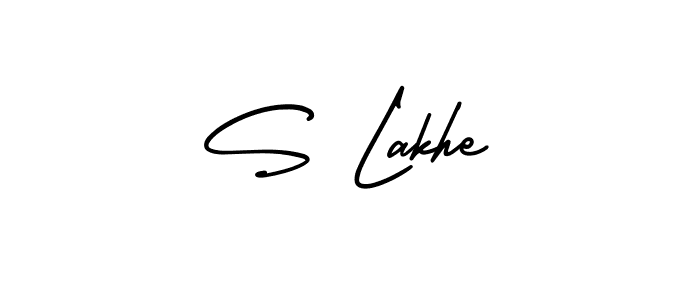 Design your own signature with our free online signature maker. With this signature software, you can create a handwritten (AmerikaSignatureDemo-Regular) signature for name S Lakhe. S Lakhe signature style 3 images and pictures png