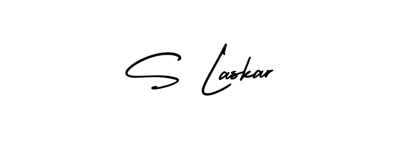 How to make S Laskar name signature. Use AmerikaSignatureDemo-Regular style for creating short signs online. This is the latest handwritten sign. S Laskar signature style 3 images and pictures png
