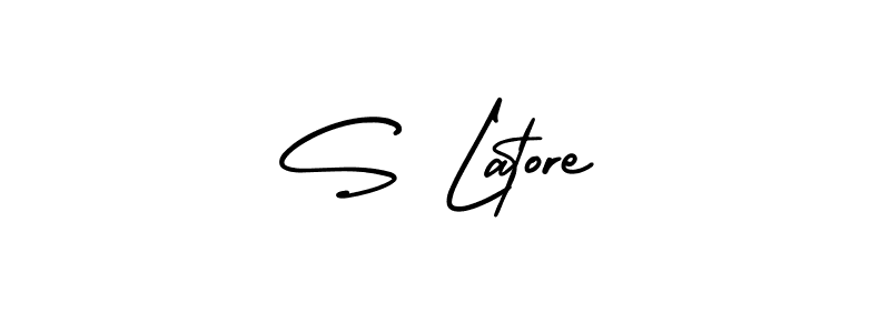 Create a beautiful signature design for name S Latore. With this signature (AmerikaSignatureDemo-Regular) fonts, you can make a handwritten signature for free. S Latore signature style 3 images and pictures png