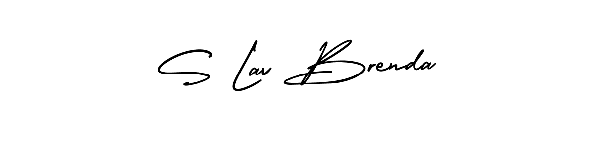 Also You can easily find your signature by using the search form. We will create S Lav Brenda name handwritten signature images for you free of cost using AmerikaSignatureDemo-Regular sign style. S Lav Brenda signature style 3 images and pictures png