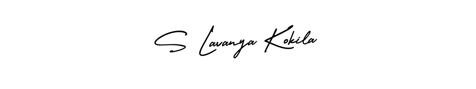 The best way (AmerikaSignatureDemo-Regular) to make a short signature is to pick only two or three words in your name. The name S Lavanya Kokila include a total of six letters. For converting this name. S Lavanya Kokila signature style 3 images and pictures png