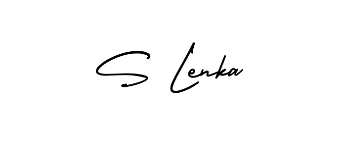 Use a signature maker to create a handwritten signature online. With this signature software, you can design (AmerikaSignatureDemo-Regular) your own signature for name S Lenka. S Lenka signature style 3 images and pictures png
