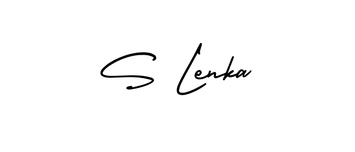 Use a signature maker to create a handwritten signature online. With this signature software, you can design (AmerikaSignatureDemo-Regular) your own signature for name S Lenka. S Lenka signature style 3 images and pictures png