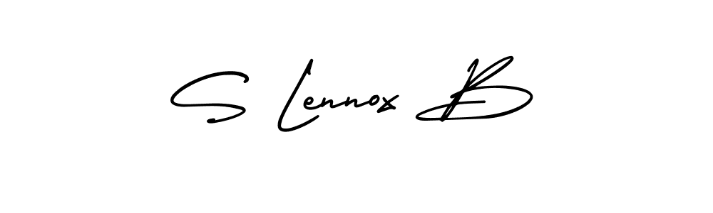 AmerikaSignatureDemo-Regular is a professional signature style that is perfect for those who want to add a touch of class to their signature. It is also a great choice for those who want to make their signature more unique. Get S Lennox B name to fancy signature for free. S Lennox B signature style 3 images and pictures png