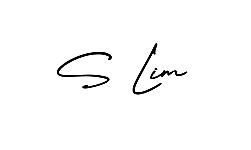 Design your own signature with our free online signature maker. With this signature software, you can create a handwritten (AmerikaSignatureDemo-Regular) signature for name S Lim. S Lim signature style 3 images and pictures png