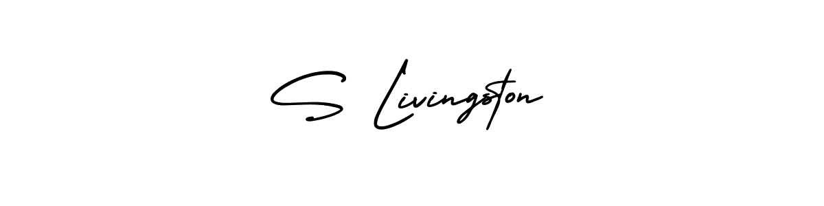 Design your own signature with our free online signature maker. With this signature software, you can create a handwritten (AmerikaSignatureDemo-Regular) signature for name S Livingston. S Livingston signature style 3 images and pictures png