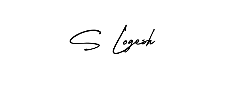 How to make S Logesh name signature. Use AmerikaSignatureDemo-Regular style for creating short signs online. This is the latest handwritten sign. S Logesh signature style 3 images and pictures png