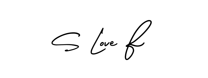 How to make S Love F name signature. Use AmerikaSignatureDemo-Regular style for creating short signs online. This is the latest handwritten sign. S Love F signature style 3 images and pictures png