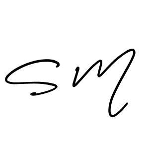Make a beautiful signature design for name S M. With this signature (AmerikaSignatureDemo-Regular) style, you can create a handwritten signature for free. S M signature style 3 images and pictures png