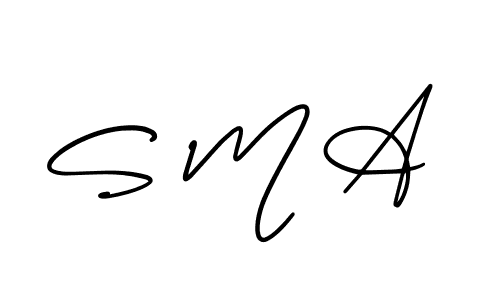 Design your own signature with our free online signature maker. With this signature software, you can create a handwritten (AmerikaSignatureDemo-Regular) signature for name S M A. S M A signature style 3 images and pictures png