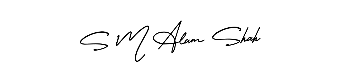 How to make S M Alam Shah name signature. Use AmerikaSignatureDemo-Regular style for creating short signs online. This is the latest handwritten sign. S M Alam Shah signature style 3 images and pictures png