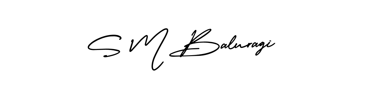 S M Baluragi stylish signature style. Best Handwritten Sign (AmerikaSignatureDemo-Regular) for my name. Handwritten Signature Collection Ideas for my name S M Baluragi. S M Baluragi signature style 3 images and pictures png