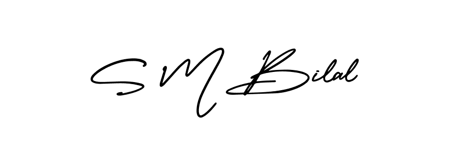 Create a beautiful signature design for name S M Bilal. With this signature (AmerikaSignatureDemo-Regular) fonts, you can make a handwritten signature for free. S M Bilal signature style 3 images and pictures png