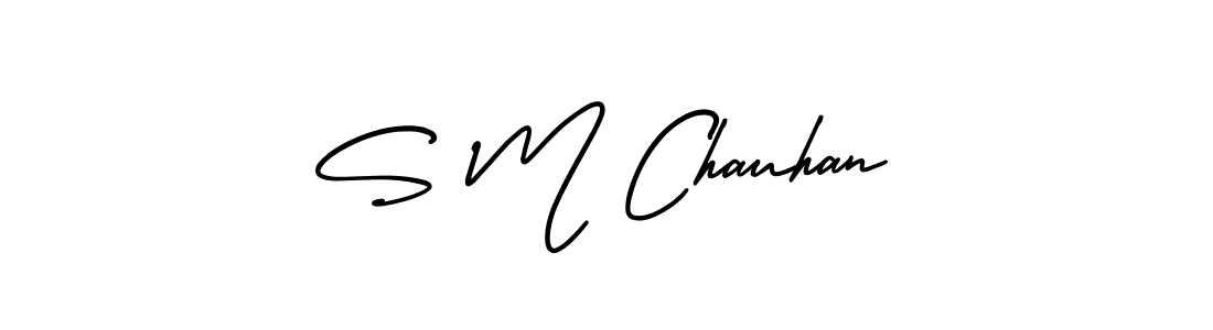 AmerikaSignatureDemo-Regular is a professional signature style that is perfect for those who want to add a touch of class to their signature. It is also a great choice for those who want to make their signature more unique. Get S M Chauhan name to fancy signature for free. S M Chauhan signature style 3 images and pictures png
