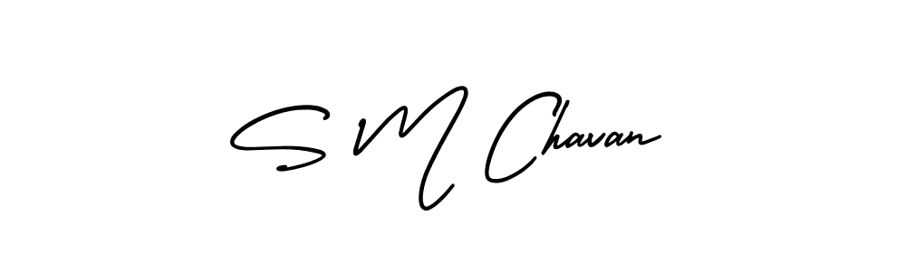 Use a signature maker to create a handwritten signature online. With this signature software, you can design (AmerikaSignatureDemo-Regular) your own signature for name S M Chavan. S M Chavan signature style 3 images and pictures png