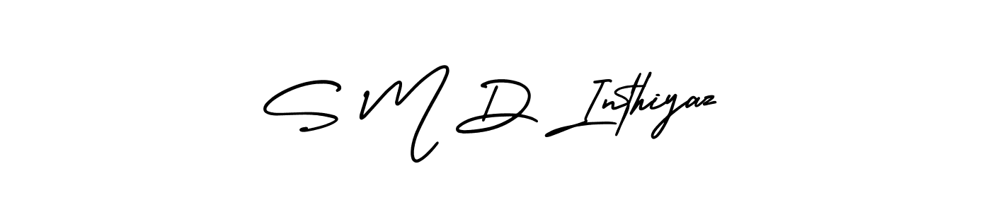 Use a signature maker to create a handwritten signature online. With this signature software, you can design (AmerikaSignatureDemo-Regular) your own signature for name S M D Inthiyaz. S M D Inthiyaz signature style 3 images and pictures png