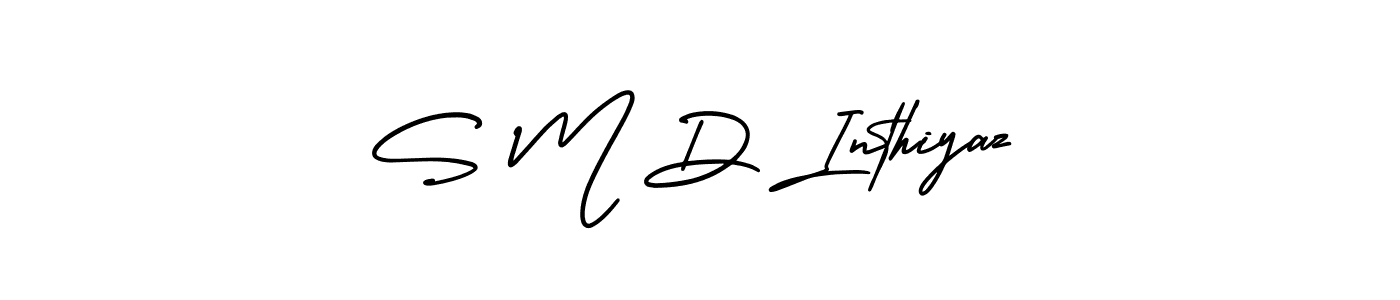 Use a signature maker to create a handwritten signature online. With this signature software, you can design (AmerikaSignatureDemo-Regular) your own signature for name S M D Inthiyaz. S M D Inthiyaz signature style 3 images and pictures png