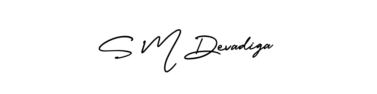 S M Devadiga stylish signature style. Best Handwritten Sign (AmerikaSignatureDemo-Regular) for my name. Handwritten Signature Collection Ideas for my name S M Devadiga. S M Devadiga signature style 3 images and pictures png