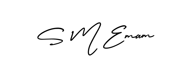 Design your own signature with our free online signature maker. With this signature software, you can create a handwritten (AmerikaSignatureDemo-Regular) signature for name S M Emam. S M Emam signature style 3 images and pictures png