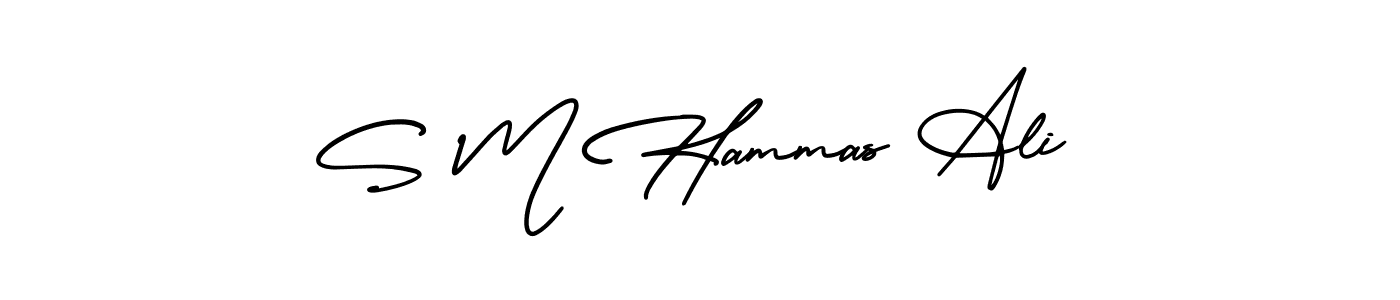 Make a beautiful signature design for name S M Hammas Ali. With this signature (AmerikaSignatureDemo-Regular) style, you can create a handwritten signature for free. S M Hammas Ali signature style 3 images and pictures png