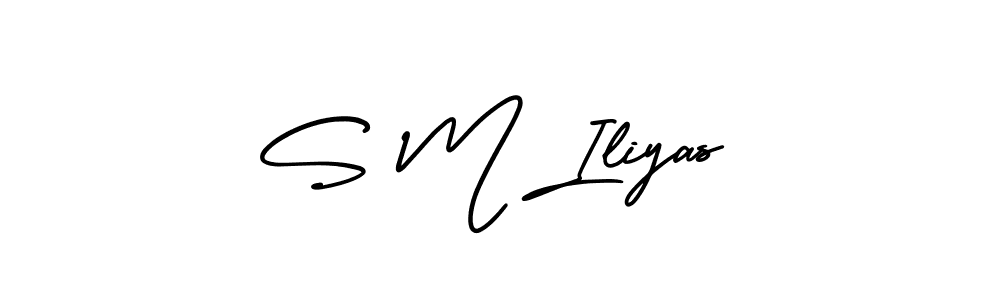 The best way (AmerikaSignatureDemo-Regular) to make a short signature is to pick only two or three words in your name. The name S M Iliyas include a total of six letters. For converting this name. S M Iliyas signature style 3 images and pictures png