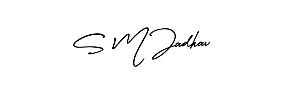 Create a beautiful signature design for name S M Jadhav. With this signature (AmerikaSignatureDemo-Regular) fonts, you can make a handwritten signature for free. S M Jadhav signature style 3 images and pictures png