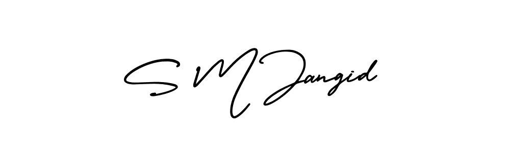 Create a beautiful signature design for name S M Jangid. With this signature (AmerikaSignatureDemo-Regular) fonts, you can make a handwritten signature for free. S M Jangid signature style 3 images and pictures png