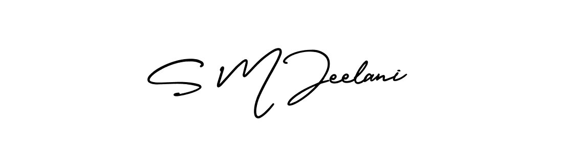 Use a signature maker to create a handwritten signature online. With this signature software, you can design (AmerikaSignatureDemo-Regular) your own signature for name S M Jeelani. S M Jeelani signature style 3 images and pictures png