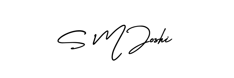 Use a signature maker to create a handwritten signature online. With this signature software, you can design (AmerikaSignatureDemo-Regular) your own signature for name S M Joshi. S M Joshi signature style 3 images and pictures png