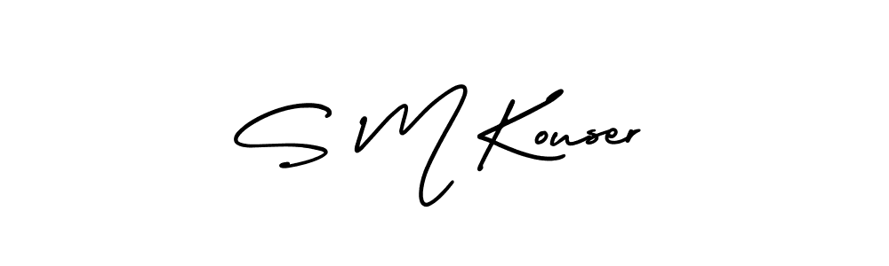 Similarly AmerikaSignatureDemo-Regular is the best handwritten signature design. Signature creator online .You can use it as an online autograph creator for name S M Kouser. S M Kouser signature style 3 images and pictures png