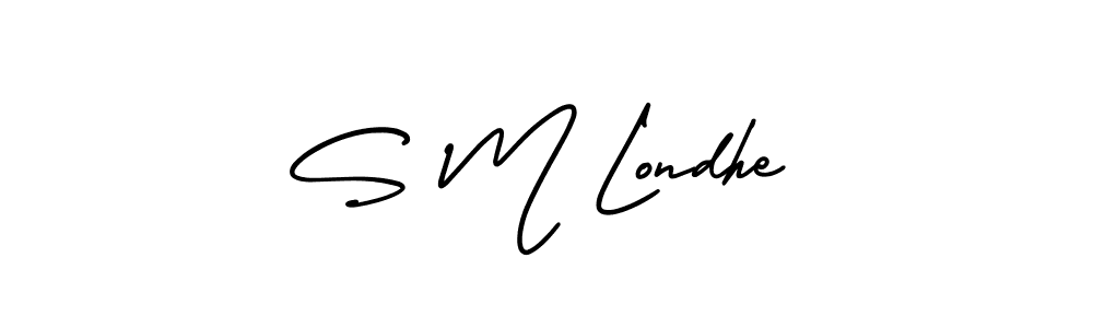 Similarly AmerikaSignatureDemo-Regular is the best handwritten signature design. Signature creator online .You can use it as an online autograph creator for name S M Londhe. S M Londhe signature style 3 images and pictures png