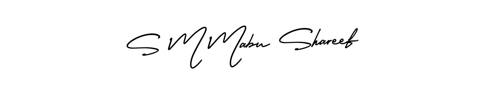 Design your own signature with our free online signature maker. With this signature software, you can create a handwritten (AmerikaSignatureDemo-Regular) signature for name S M Mabu Shareef. S M Mabu Shareef signature style 3 images and pictures png