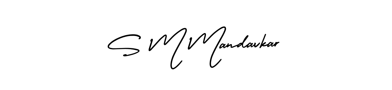 S M Mandavkar stylish signature style. Best Handwritten Sign (AmerikaSignatureDemo-Regular) for my name. Handwritten Signature Collection Ideas for my name S M Mandavkar. S M Mandavkar signature style 3 images and pictures png