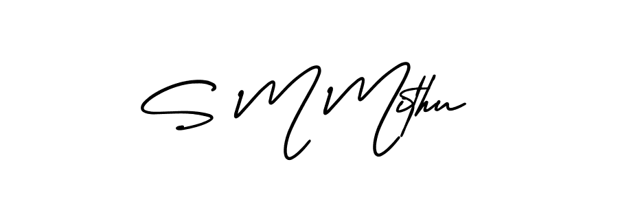 Make a beautiful signature design for name S M Mithu. With this signature (AmerikaSignatureDemo-Regular) style, you can create a handwritten signature for free. S M Mithu signature style 3 images and pictures png
