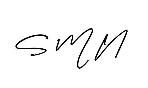 Create a beautiful signature design for name S M N. With this signature (AmerikaSignatureDemo-Regular) fonts, you can make a handwritten signature for free. S M N signature style 3 images and pictures png