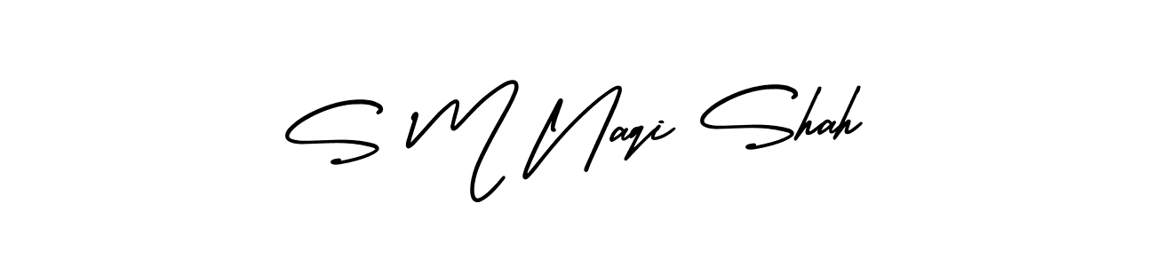 Create a beautiful signature design for name S M Naqi Shah. With this signature (AmerikaSignatureDemo-Regular) fonts, you can make a handwritten signature for free. S M Naqi Shah signature style 3 images and pictures png