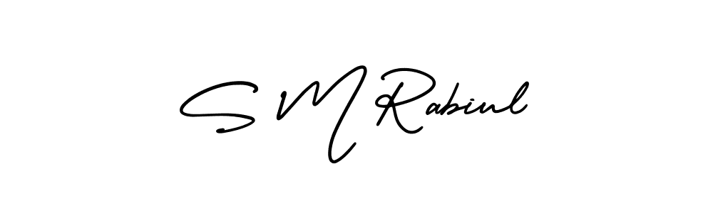 Create a beautiful signature design for name S M Rabiul. With this signature (AmerikaSignatureDemo-Regular) fonts, you can make a handwritten signature for free. S M Rabiul signature style 3 images and pictures png