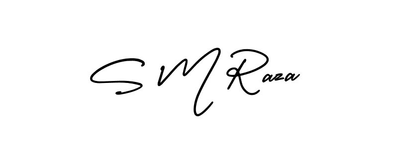 Use a signature maker to create a handwritten signature online. With this signature software, you can design (AmerikaSignatureDemo-Regular) your own signature for name S M Raza. S M Raza signature style 3 images and pictures png