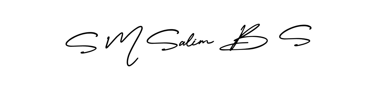 The best way (AmerikaSignatureDemo-Regular) to make a short signature is to pick only two or three words in your name. The name S M Salim B S include a total of six letters. For converting this name. S M Salim B S signature style 3 images and pictures png