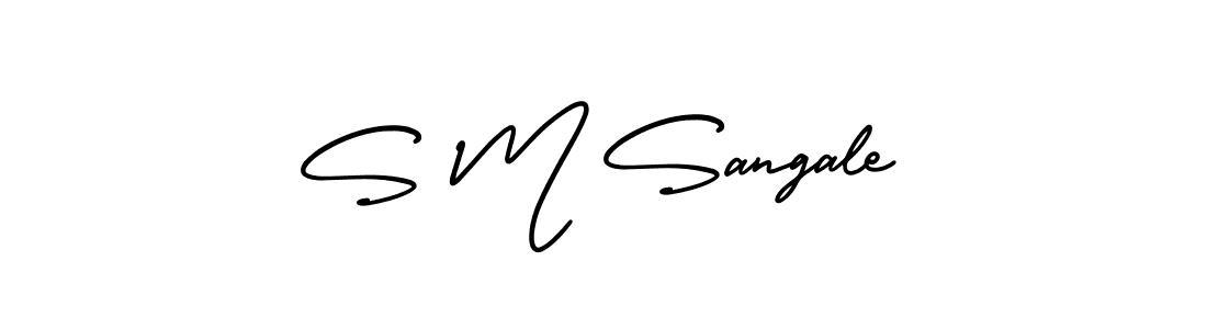 How to make S M Sangale name signature. Use AmerikaSignatureDemo-Regular style for creating short signs online. This is the latest handwritten sign. S M Sangale signature style 3 images and pictures png