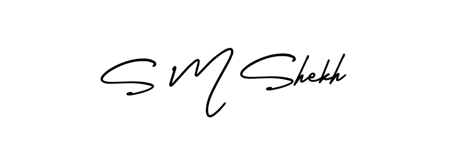 S M Shekh stylish signature style. Best Handwritten Sign (AmerikaSignatureDemo-Regular) for my name. Handwritten Signature Collection Ideas for my name S M Shekh. S M Shekh signature style 3 images and pictures png