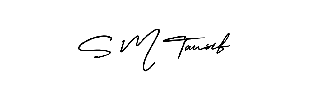 How to make S M Tausif name signature. Use AmerikaSignatureDemo-Regular style for creating short signs online. This is the latest handwritten sign. S M Tausif signature style 3 images and pictures png