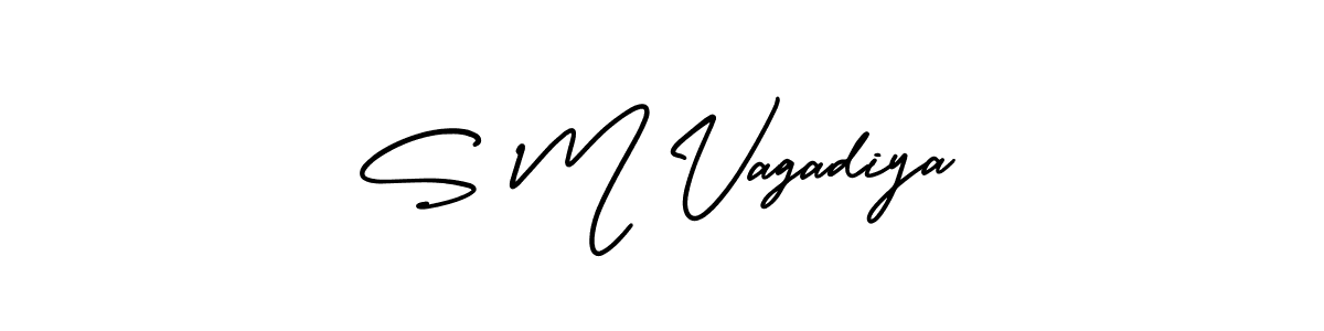 Similarly AmerikaSignatureDemo-Regular is the best handwritten signature design. Signature creator online .You can use it as an online autograph creator for name S M Vagadiya. S M Vagadiya signature style 3 images and pictures png