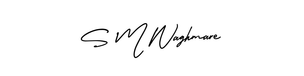 Create a beautiful signature design for name S M Waghmare. With this signature (AmerikaSignatureDemo-Regular) fonts, you can make a handwritten signature for free. S M Waghmare signature style 3 images and pictures png