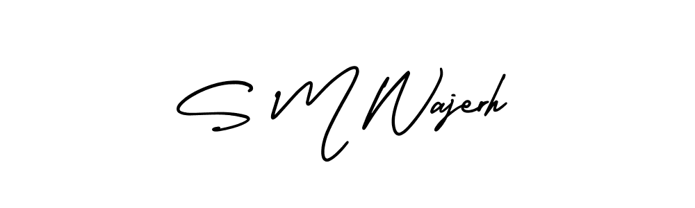 Design your own signature with our free online signature maker. With this signature software, you can create a handwritten (AmerikaSignatureDemo-Regular) signature for name S M Wajerh. S M Wajerh signature style 3 images and pictures png