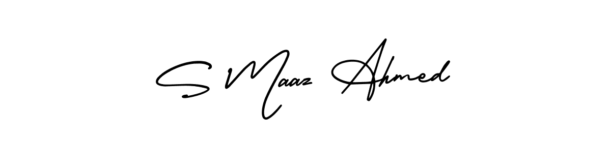Design your own signature with our free online signature maker. With this signature software, you can create a handwritten (AmerikaSignatureDemo-Regular) signature for name S Maaz Ahmed. S Maaz Ahmed signature style 3 images and pictures png