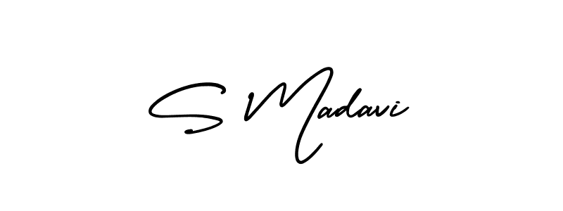 Also You can easily find your signature by using the search form. We will create S Madavi name handwritten signature images for you free of cost using AmerikaSignatureDemo-Regular sign style. S Madavi signature style 3 images and pictures png