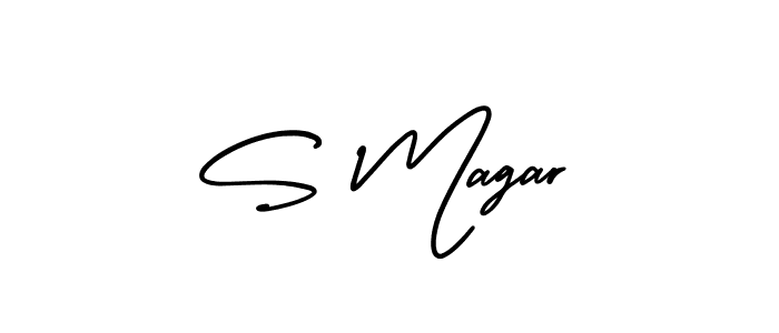 AmerikaSignatureDemo-Regular is a professional signature style that is perfect for those who want to add a touch of class to their signature. It is also a great choice for those who want to make their signature more unique. Get S Magar name to fancy signature for free. S Magar signature style 3 images and pictures png